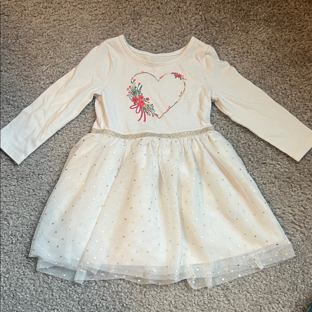 Cat & Jack Cream Christmas Dress